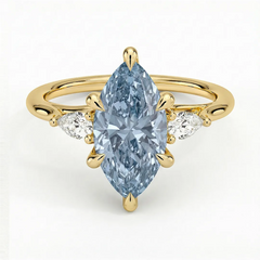 Anel de Noivado com Diamante Lab Fancy Vivid Pink | Blue | Yellow 2ct