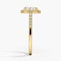 Anel de Noivado Halo com Diamante Lab Oval 1ct Condessa