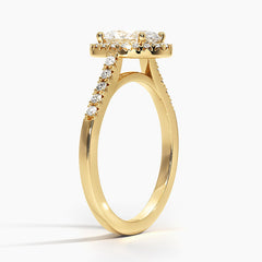 Anel de Noivado Halo com Diamante Lab Oval 1ct Condessa