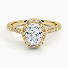 Anel de Noivado Halo com Diamante Lab Oval 1ct Condessa