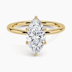 Anel Solitário em Ouro com Diamante Lab Navete 1.5ct Marie