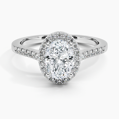 Anel de Noivado Halo com Diamante Lab Oval 1ct Condessa