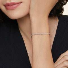 Pulseira Riviera de Diamante Drop