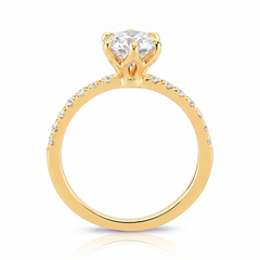 Anel de Noivado com Diamante Lab de 50pts a 1ct Gioh