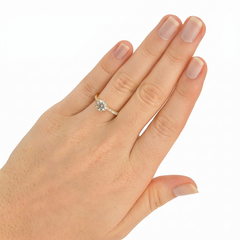 Anel de Noivado com Diamante Lab de 50pts a 1ct Gioh
