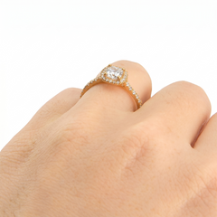 Anel de Noivado com Moissanites Lady Di