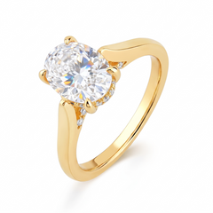 Anel Solitário com Moissanite Oval de 2cts Maeve