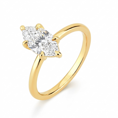 Anel Solitário em Ouro com Moissanite Navete 1.5ct Marie