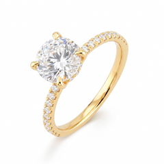 Anel de Noivado Moderni em Ouro com Moissanite de 1.5ct