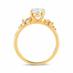 Anel de Noivado com Diamante Lab Oval de 1.5ct Pluma