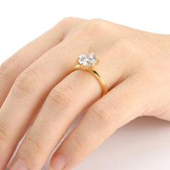 Anel Solitário de Moissanite 1.5ct 6 Garras Seul