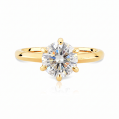 Anel Solitário de Moissanite 1.5ct 6 Garras Seul