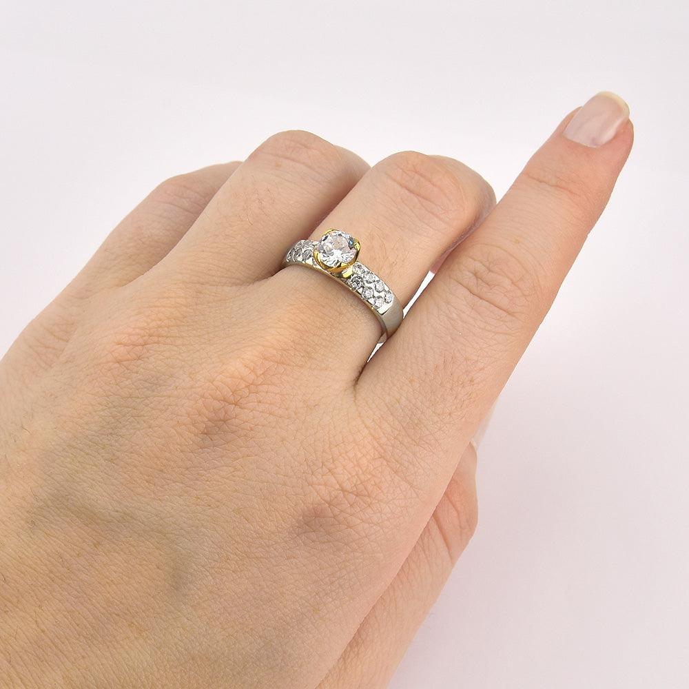 Alianças de Prata com Ouro, personalizada Cód: 6236 - Volpi Joias