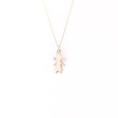 Pingente de Menina em ouro com design minimalista - Volpi Joias