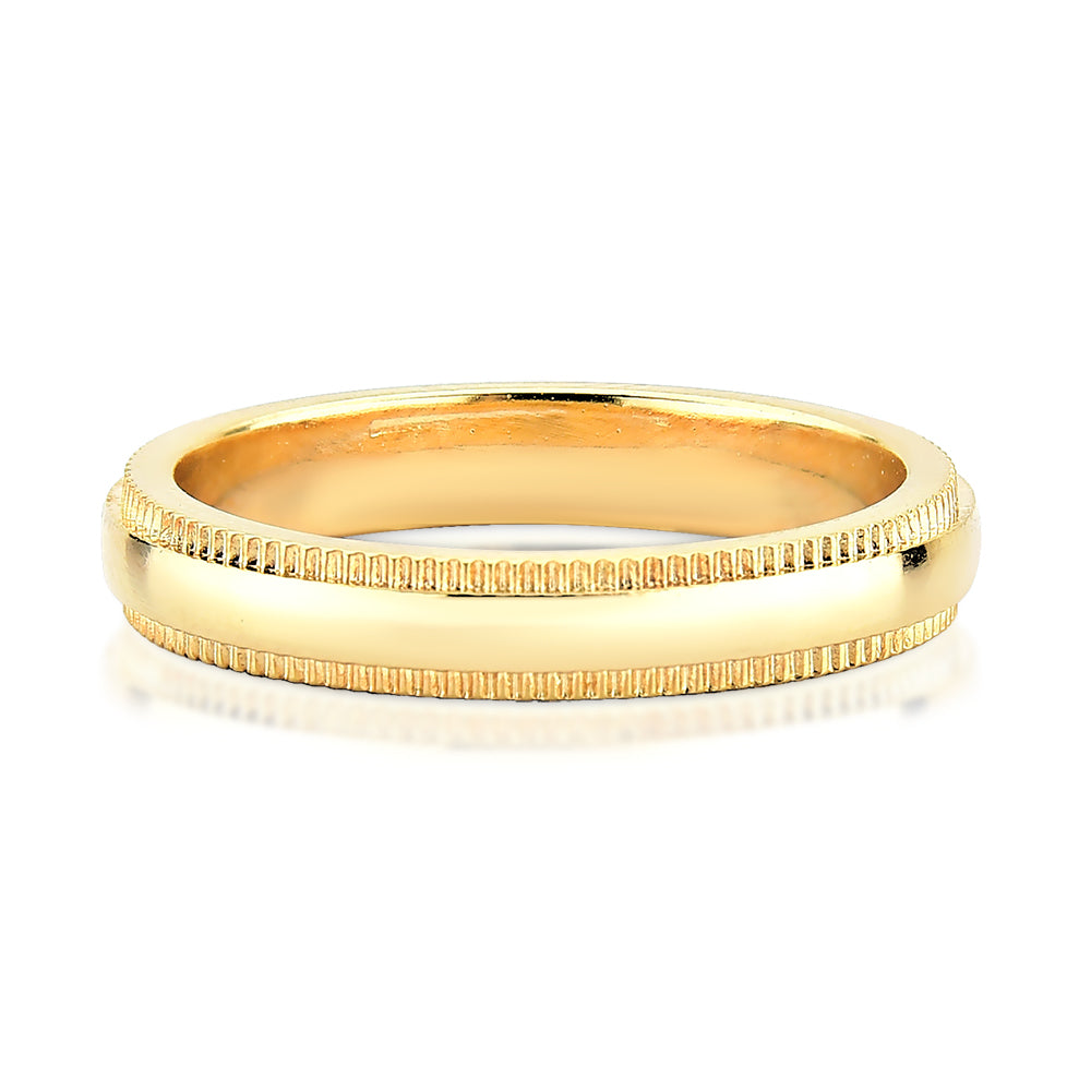 Aliança de Ouro 18K com Borda Trabalhada