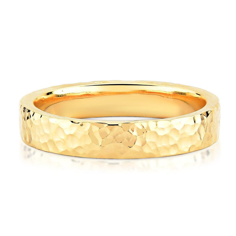 Aliança Martelada em Ouro com 2,5mm ou 4mm