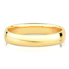 Aliança em Ouro Abaulada com Friso em Onda