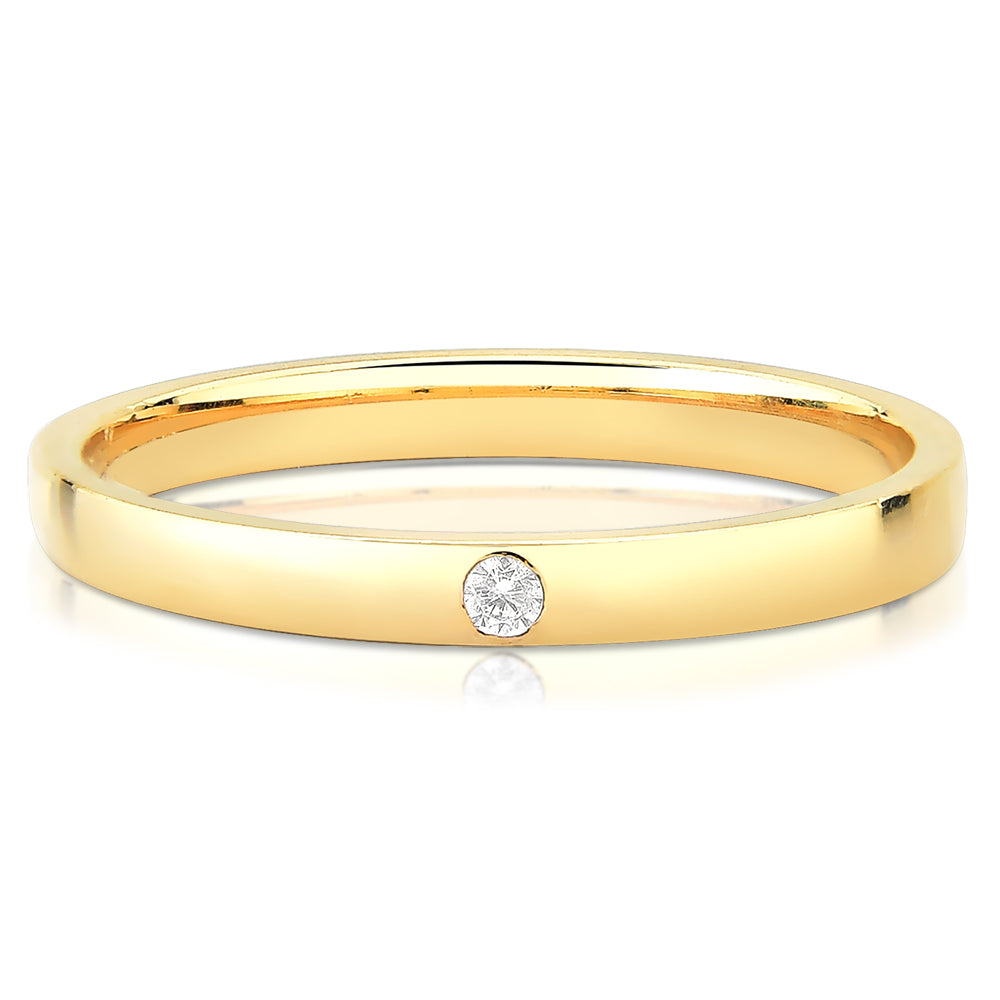 Aliança para Noivado e Casamento Fina com Pedra