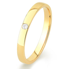 Aliança para Noivado e Casamento Fina com Pedra