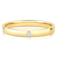 Aliança para Noivado e Casamento Fina com Pedra