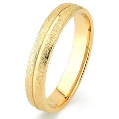 Aliança de Ouro Abaulada com Acabamento Craquelado
