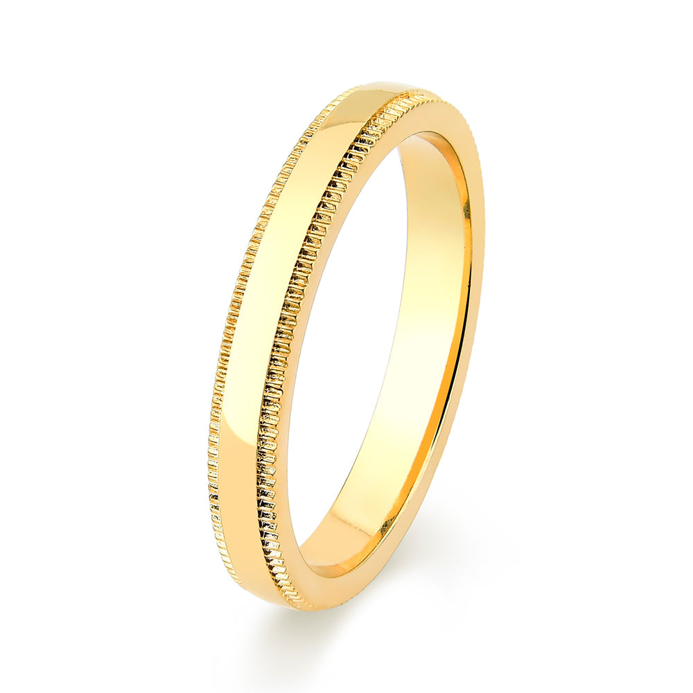 Aliança de Ouro 18K com Borda Trabalhada