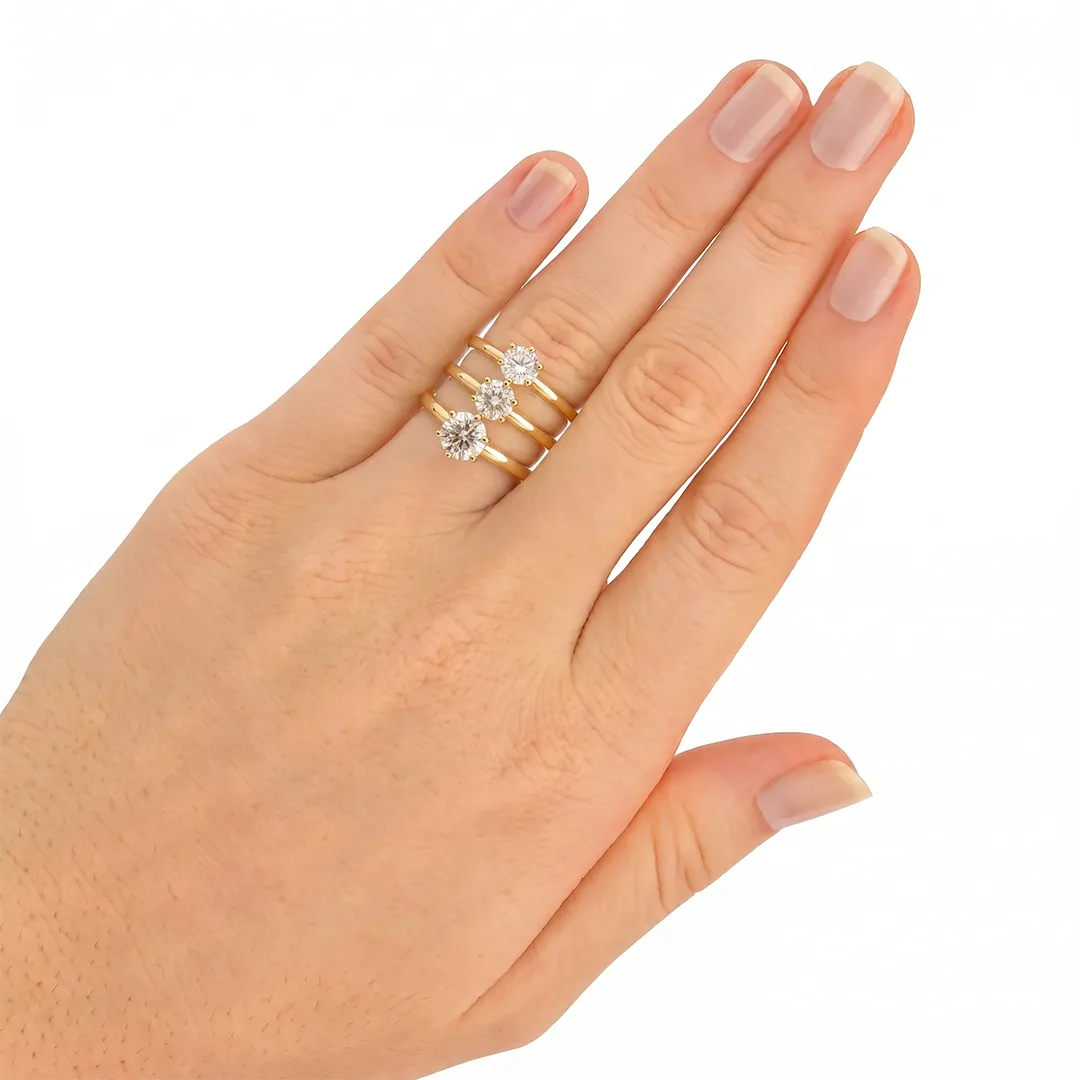 Anel Solitário Solo com Moissanite de 0.50 a 1ct
