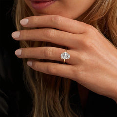 Anel de Noivado com Moissanite de 2ct e Halo Invisível