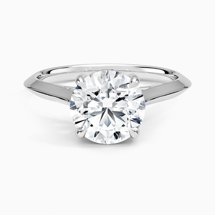 Anel Solitário Catedral com Moissanite 2ct