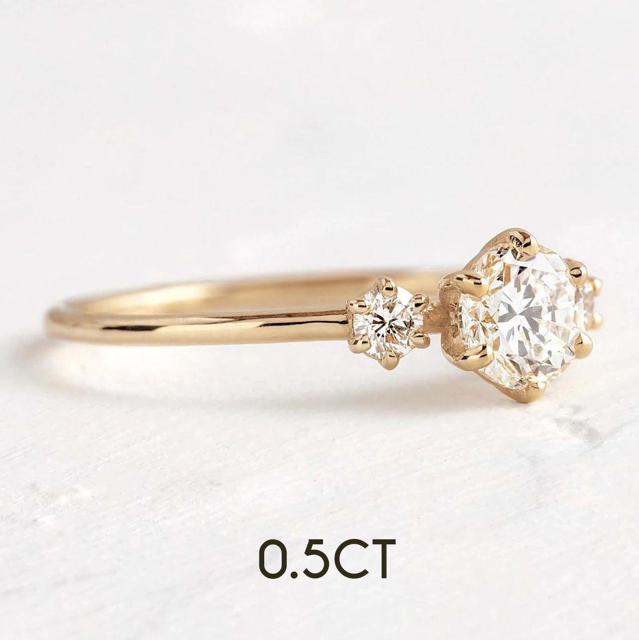 Anel de 3 Pedras 0.5ct ou 1ct Tempo - Volpi Joias