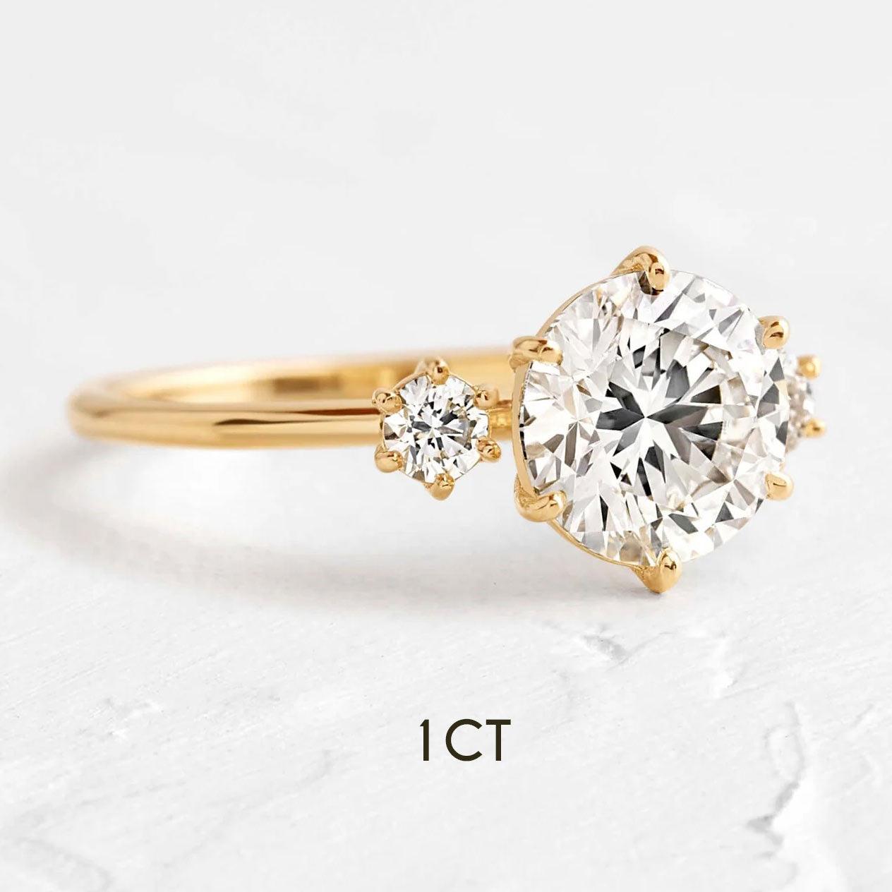 Anel de 3 Pedras 0.5ct ou 1ct Tempo - Volpi Joias