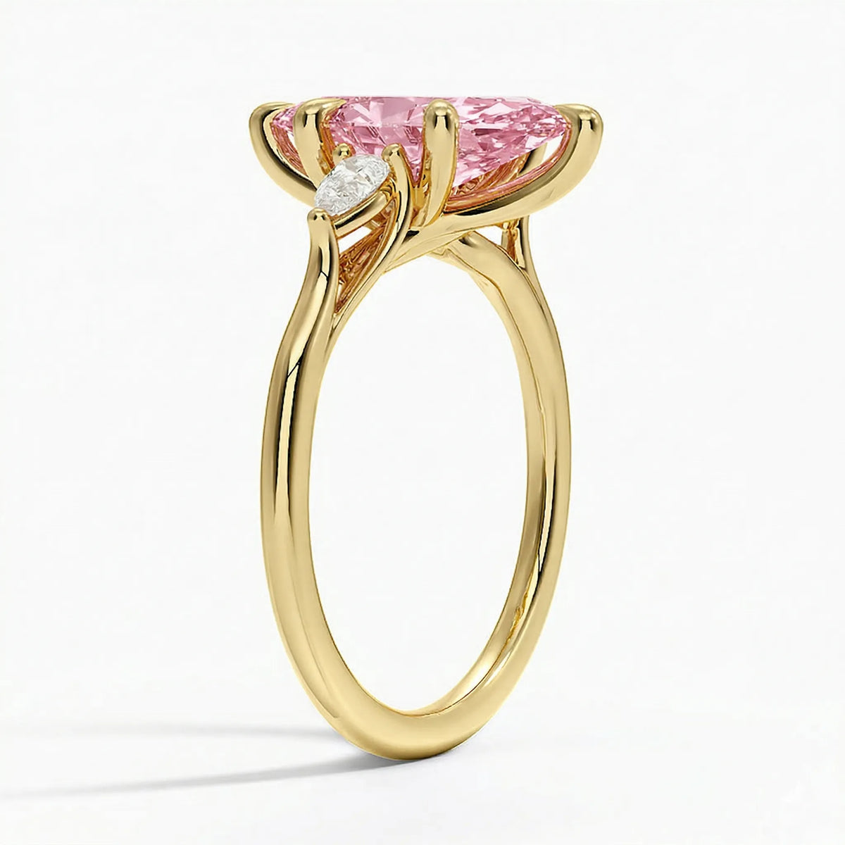 Anel de Noivado com Diamante Lab Fancy Vivid Pink | Blue | Yellow 2ct