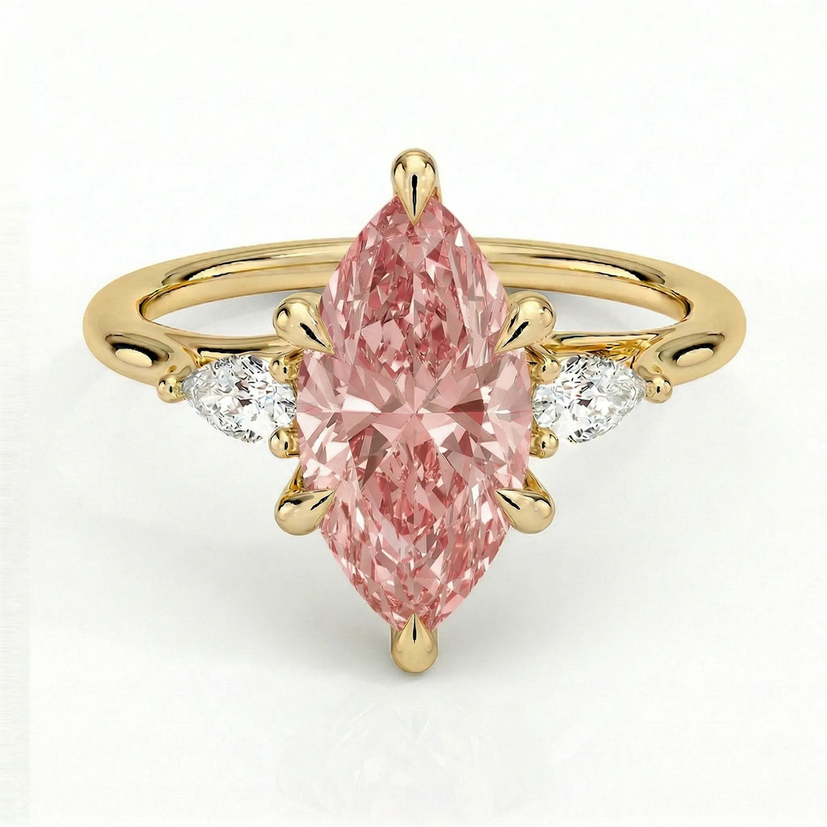 Anel de Noivado com Diamante Lab Fancy Vivid Pink | Blue | Yellow 2ct