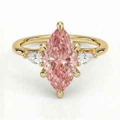 Anel de Noivado com Diamante Lab Fancy Vivid Pink | Blue | Yellow 2ct