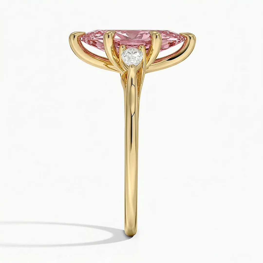 Anel de Noivado com Diamante Lab Fancy Vivid Pink | Blue | Yellow 2ct
