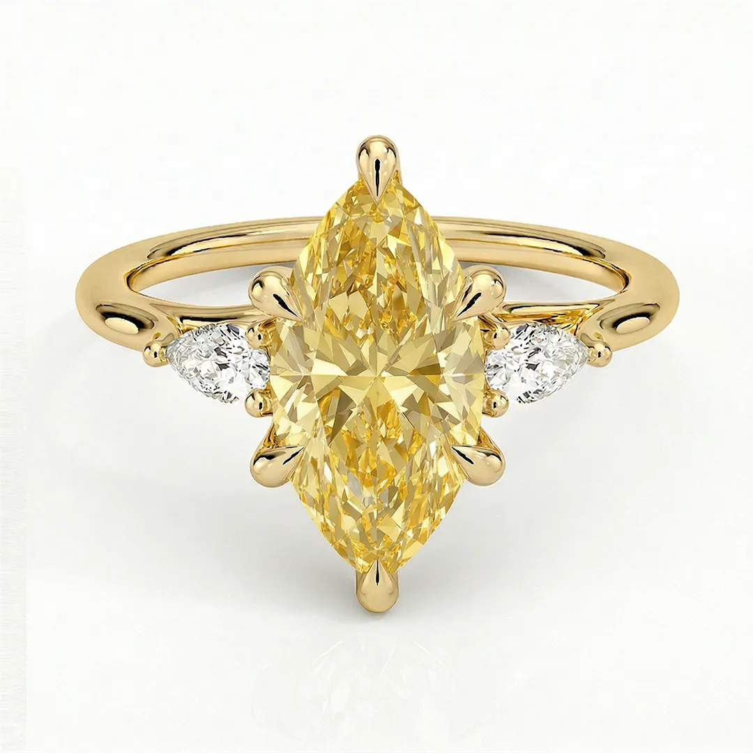 Anel de Noivado com Diamante Lab Fancy Vivid Pink | Blue | Yellow 2ct