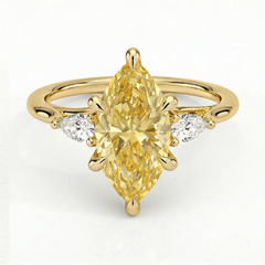 Anel de Noivado com Diamante Lab Fancy Vivid Pink | Blue | Yellow 2ct