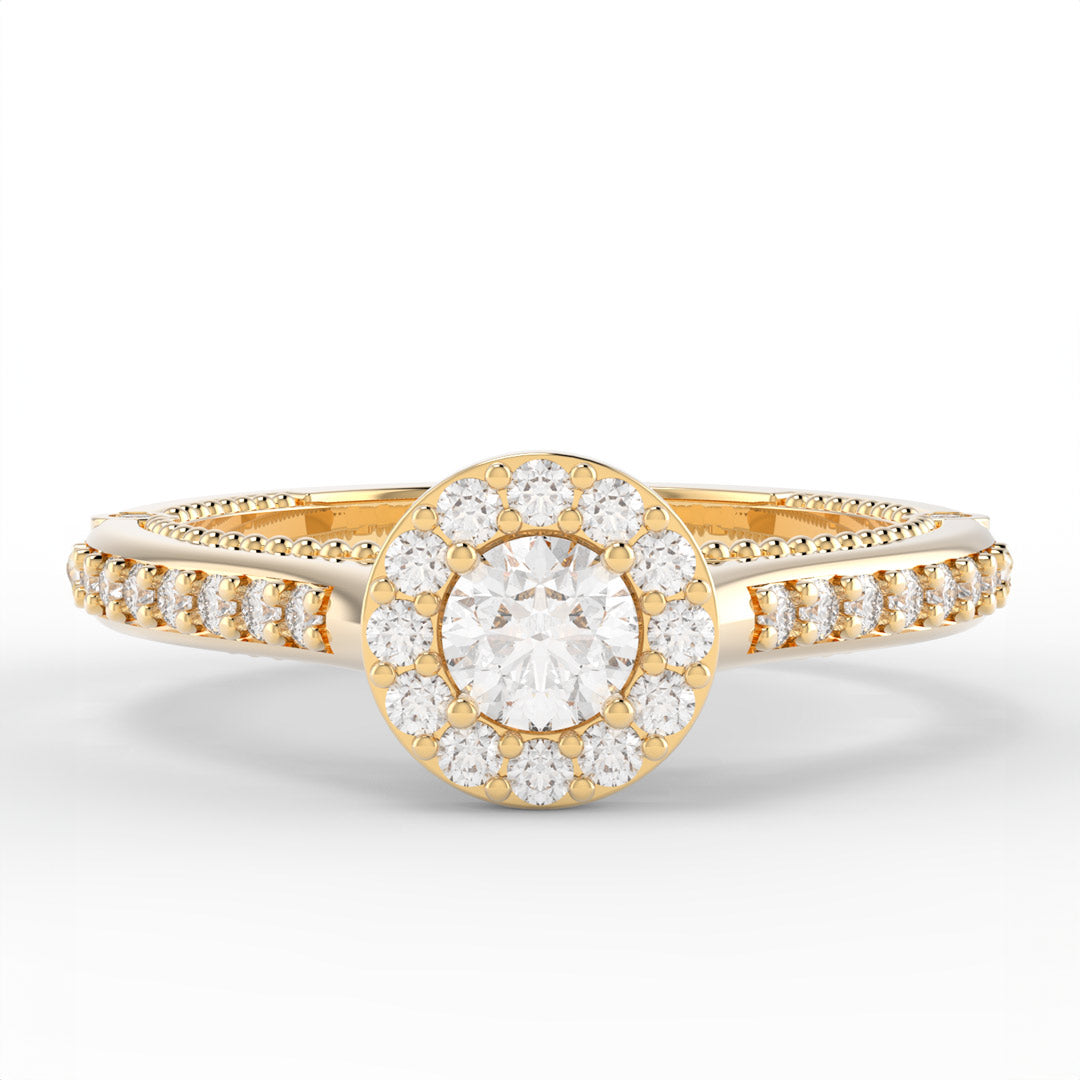 Anel de Noivado Halo com Moissanite de 50pts Joy