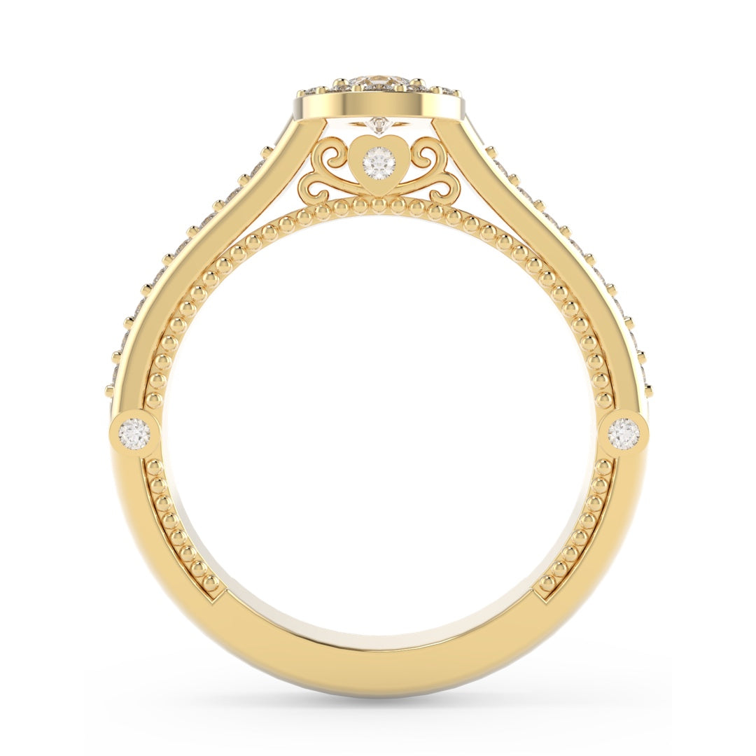 Anel de Noivado Halo com Moissanite de 50pts Joy