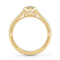 Anel de Noivado Halo com Diamante Lab 50pts