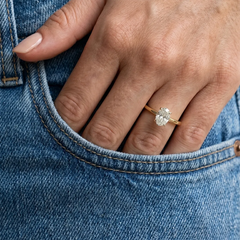 Anel Solitário em Ouro com Diamante Lab Oval 0.70ct a 2.5ct Melanie