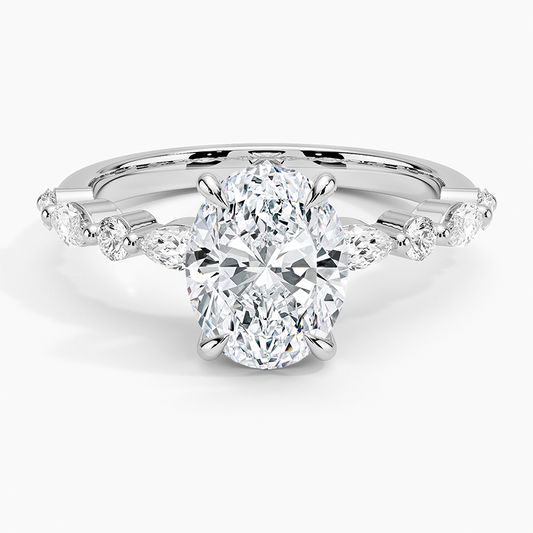 Anel de Noivado Mond com Moissanite 2.5ct Oval