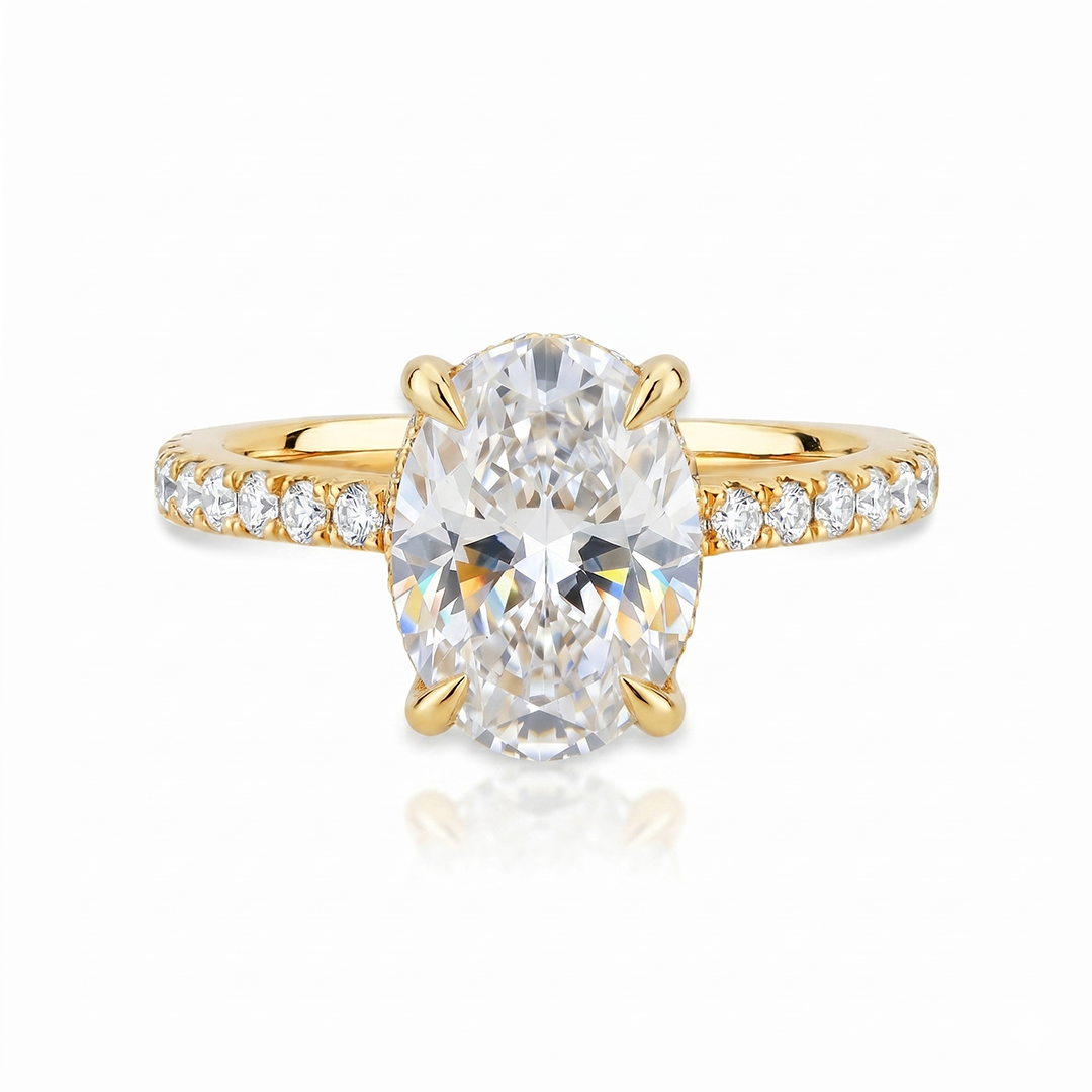 Anel de Noivado com Moissanite Oval 2.5ct Aya