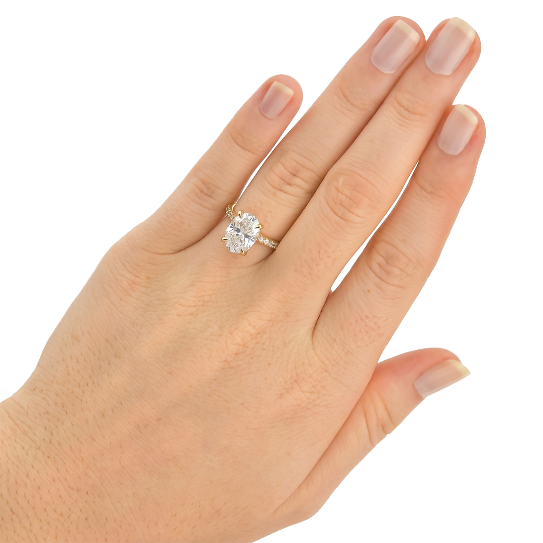 Anel de Noivado com Moissanite Oval 2.5ct Aya