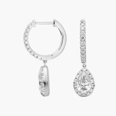 Brinco de Diamante Gota Halo