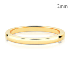 Aliança Tradicional Abaulada em Ouro 2 a 4mm