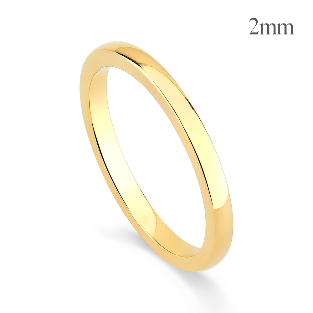 Aliança Tradicional Abaulada em Ouro 2 a 4mm