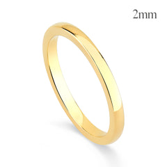 Aliança Tradicional Abaulada em Ouro 2 a 4mm