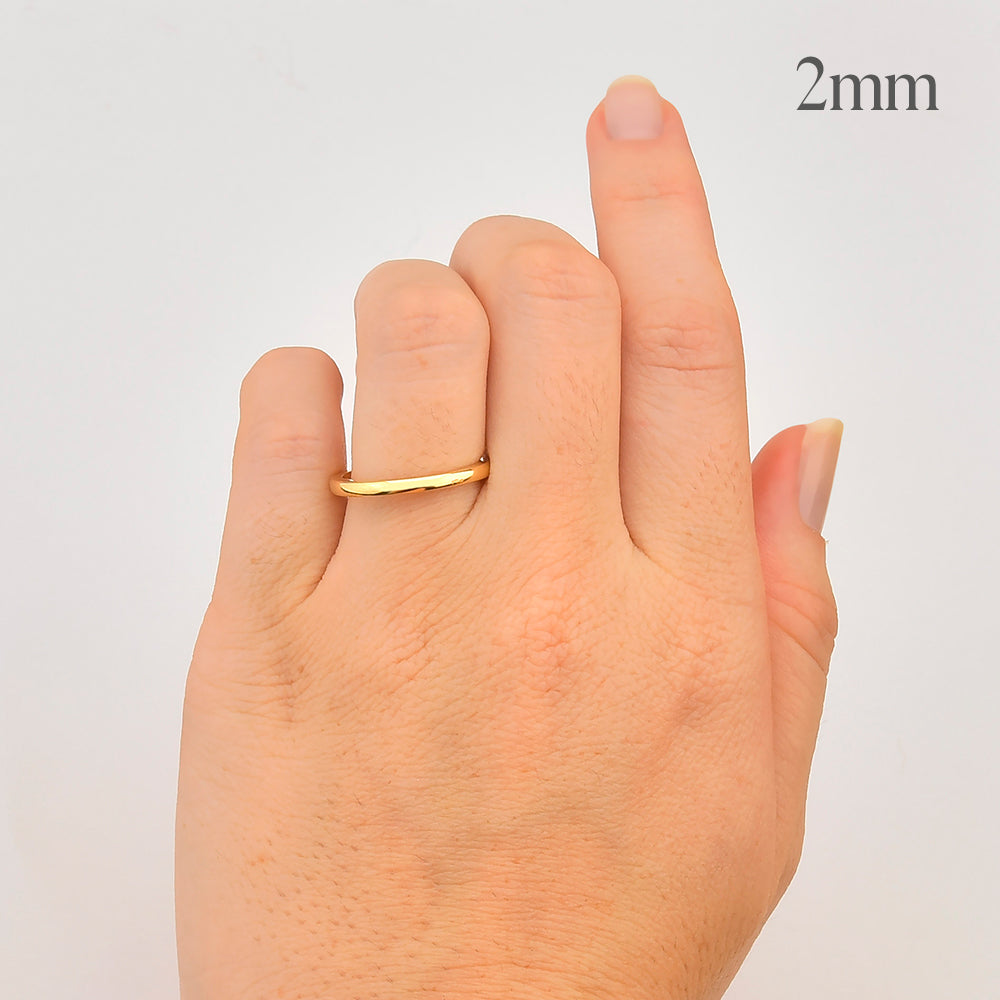 Aliança Tradicional Abaulada em Ouro 2 a 4mm
