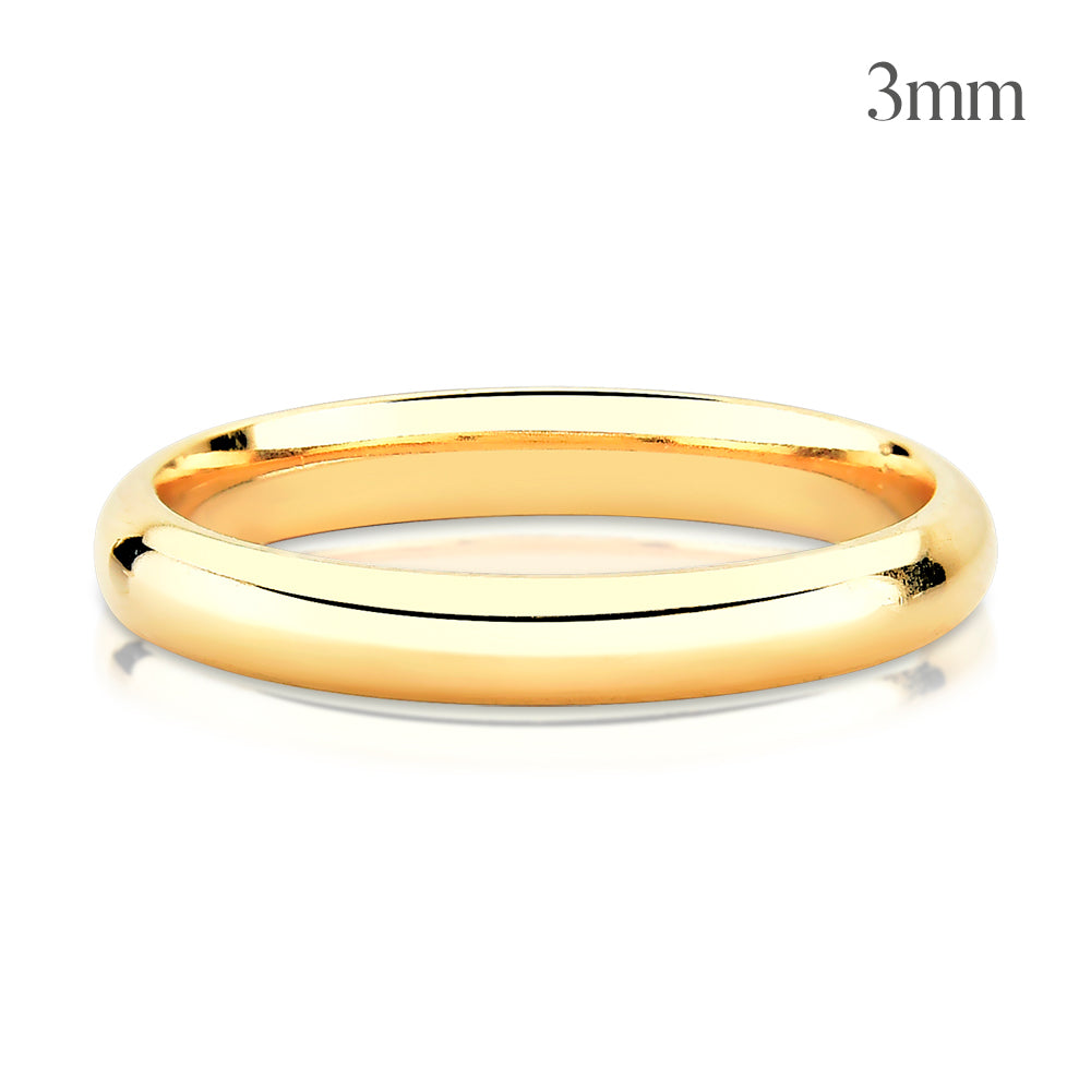 Aliança Tradicional Abaulada em Ouro 2 a 4mm